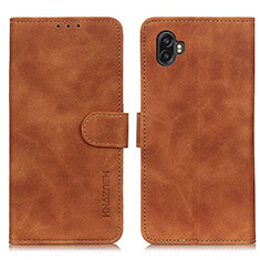 Funda de Cuero Cartera con Soporte Carcasa K03Z para Samsung Galaxy XCover 6 Pro 5G Marron