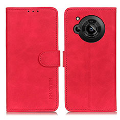 Funda de Cuero Cartera con Soporte Carcasa K03Z para Sharp Aquos R7s Rojo