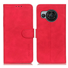 Funda de Cuero Cartera con Soporte Carcasa K03Z para Sharp Aquos R8 Rojo