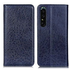 Funda de Cuero Cartera con Soporte Carcasa K03Z para Sony Xperia 1 IV SO-51C Azul