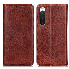 Funda de Cuero Cartera con Soporte Carcasa K03Z para Sony Xperia 10 IV SO-52C Marron