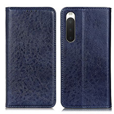 Funda de Cuero Cartera con Soporte Carcasa K03Z para Sony Xperia 10 V Azul