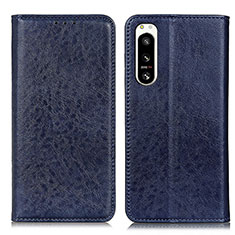 Funda de Cuero Cartera con Soporte Carcasa K03Z para Sony Xperia 5 IV Azul