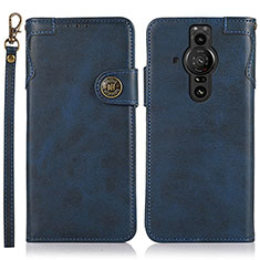 Funda de Cuero Cartera con Soporte Carcasa K03Z para Sony Xperia PRO-I Azul