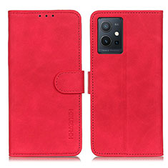 Funda de Cuero Cartera con Soporte Carcasa K03Z para Vivo iQOO Z6 5G Rojo