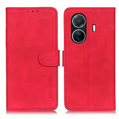 Funda de Cuero Cartera con Soporte Carcasa K03Z para Vivo T1 5G Rojo