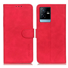 Funda de Cuero Cartera con Soporte Carcasa K03Z para Vivo T2x 5G Rojo