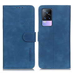 Funda de Cuero Cartera con Soporte Carcasa K03Z para Vivo V21e 4G Azul