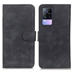 Funda de Cuero Cartera con Soporte Carcasa K03Z para Vivo V21e 4G Negro