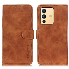 Funda de Cuero Cartera con Soporte Carcasa K03Z para Vivo V23 5G Marron