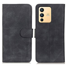 Funda de Cuero Cartera con Soporte Carcasa K03Z para Vivo V23 5G Negro