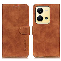 Funda de Cuero Cartera con Soporte Carcasa K03Z para Vivo V25 5G Marron