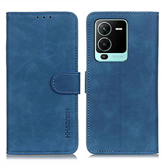 Funda de Cuero Cartera con Soporte Carcasa K03Z para Vivo V25 Pro 5G Azul