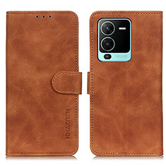 Funda de Cuero Cartera con Soporte Carcasa K03Z para Vivo V25 Pro 5G Marron