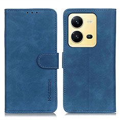 Funda de Cuero Cartera con Soporte Carcasa K03Z para Vivo V25e Azul