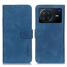 Funda de Cuero Cartera con Soporte Carcasa K03Z para Vivo X Note Azul