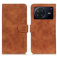 Funda de Cuero Cartera con Soporte Carcasa K03Z para Vivo X Note Marron