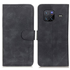 Funda de Cuero Cartera con Soporte Carcasa K03Z para Vivo X80 5G Negro