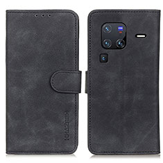 Funda de Cuero Cartera con Soporte Carcasa K03Z para Vivo X80 Pro 5G Negro