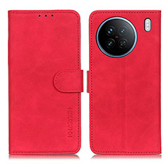 Funda de Cuero Cartera con Soporte Carcasa K03Z para Vivo X90 5G Rojo