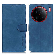 Funda de Cuero Cartera con Soporte Carcasa K03Z para Vivo X90 Pro+ Plus 5G Azul