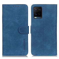 Funda de Cuero Cartera con Soporte Carcasa K03Z para Vivo Y21 Azul