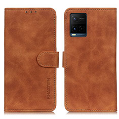 Funda de Cuero Cartera con Soporte Carcasa K03Z para Vivo Y21 Marron