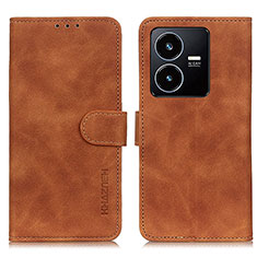 Funda de Cuero Cartera con Soporte Carcasa K03Z para Vivo Y22 Marron