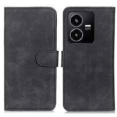 Funda de Cuero Cartera con Soporte Carcasa K03Z para Vivo Y22 Negro