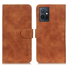 Funda de Cuero Cartera con Soporte Carcasa K03Z para Vivo Y30 5G Marron