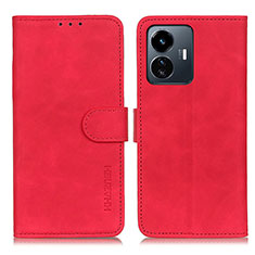 Funda de Cuero Cartera con Soporte Carcasa K03Z para Vivo Y77 5G Rojo