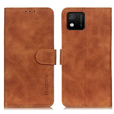 Funda de Cuero Cartera con Soporte Carcasa K03Z para Wiko Y52 Marron