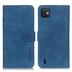 Funda de Cuero Cartera con Soporte Carcasa K03Z para Wiko Y82 Azul