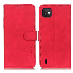 Funda de Cuero Cartera con Soporte Carcasa K03Z para Wiko Y82 Rojo