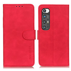 Funda de Cuero Cartera con Soporte Carcasa K03Z para Xiaomi Mi 10S 5G Rojo