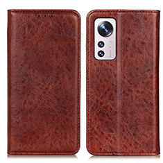 Funda de Cuero Cartera con Soporte Carcasa K03Z para Xiaomi Mi 12X 5G Marron