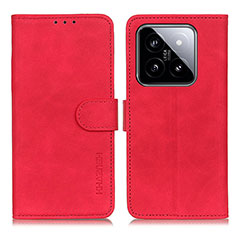 Funda de Cuero Cartera con Soporte Carcasa K03Z para Xiaomi Mi 14 5G Rojo