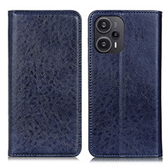 Funda de Cuero Cartera con Soporte Carcasa K03Z para Xiaomi Poco F5 5G Azul