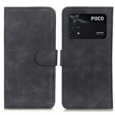 Funda de Cuero Cartera con Soporte Carcasa K03Z para Xiaomi Poco M4 Pro 4G Negro