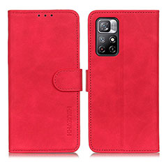 Funda de Cuero Cartera con Soporte Carcasa K03Z para Xiaomi Poco M4 Pro 5G Rojo