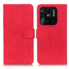 Funda de Cuero Cartera con Soporte Carcasa K03Z para Xiaomi Redmi 10 Power Rojo