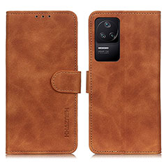 Funda de Cuero Cartera con Soporte Carcasa K03Z para Xiaomi Redmi K40S 5G Marron