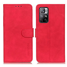 Funda de Cuero Cartera con Soporte Carcasa K03Z para Xiaomi Redmi Note 11 5G Rojo