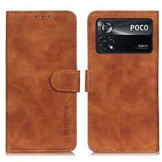 Funda de Cuero Cartera con Soporte Carcasa K03Z para Xiaomi Redmi Note 11E Pro 5G Marron