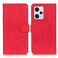 Funda de Cuero Cartera con Soporte Carcasa K03Z para Xiaomi Redmi Note 12 Pro 5G Rojo