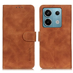 Funda de Cuero Cartera con Soporte Carcasa K03Z para Xiaomi Redmi Note 13 Pro 5G Marron