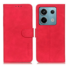 Funda de Cuero Cartera con Soporte Carcasa K03Z para Xiaomi Redmi Note 13 Pro 5G Rojo