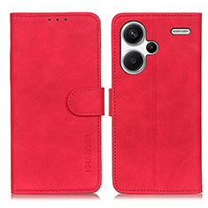 Funda de Cuero Cartera con Soporte Carcasa K03Z para Xiaomi Redmi Note 13 Pro+ Plus 5G Rojo