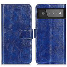 Funda de Cuero Cartera con Soporte Carcasa K04Z para Google Pixel 6 5G Azul