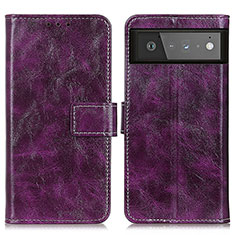 Funda de Cuero Cartera con Soporte Carcasa K04Z para Google Pixel 6 5G Morado